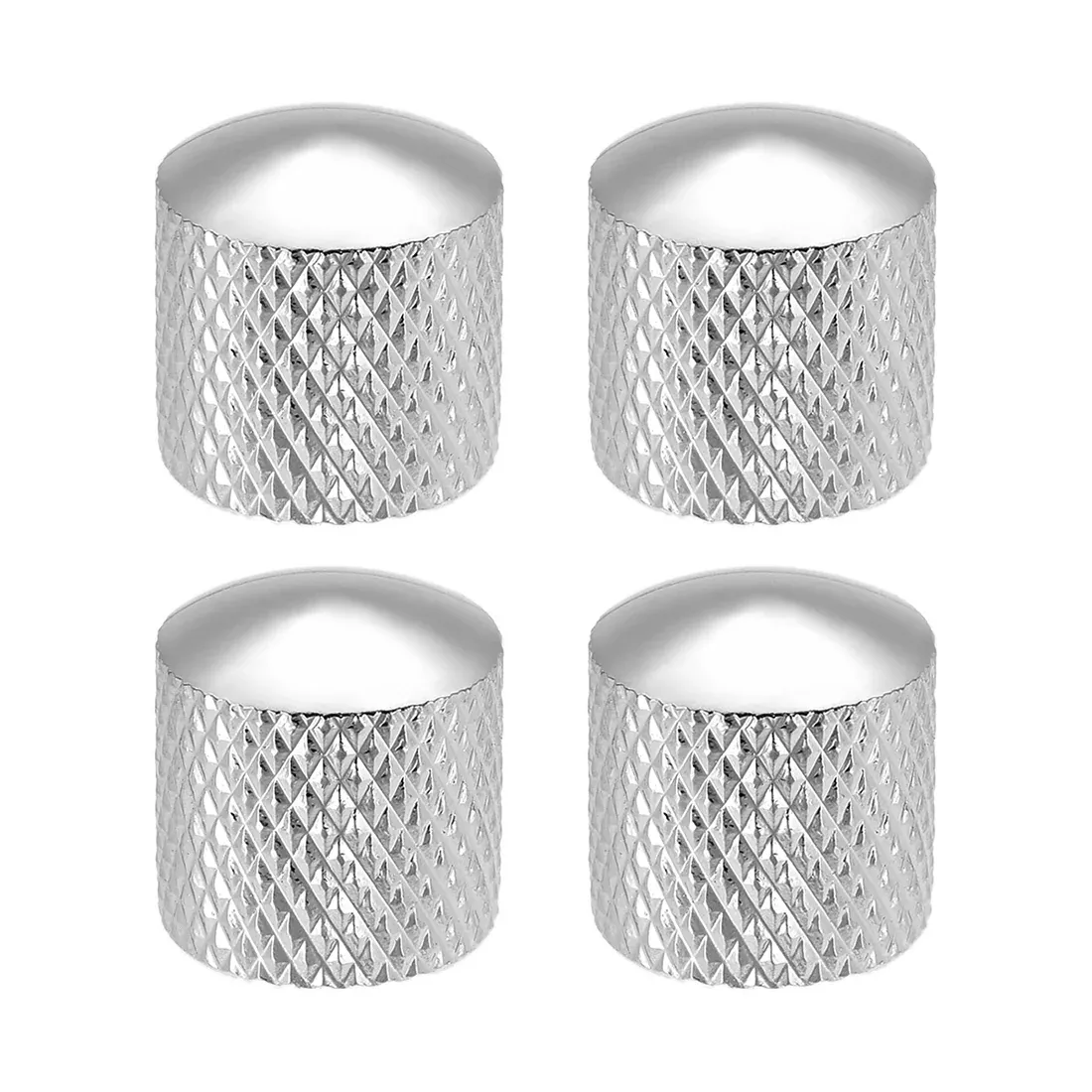 0.24 Inch Metal Potentiometer Control Knob for Electric Guitar Bass Volume Tone Knobs Silver Tone 4pcs