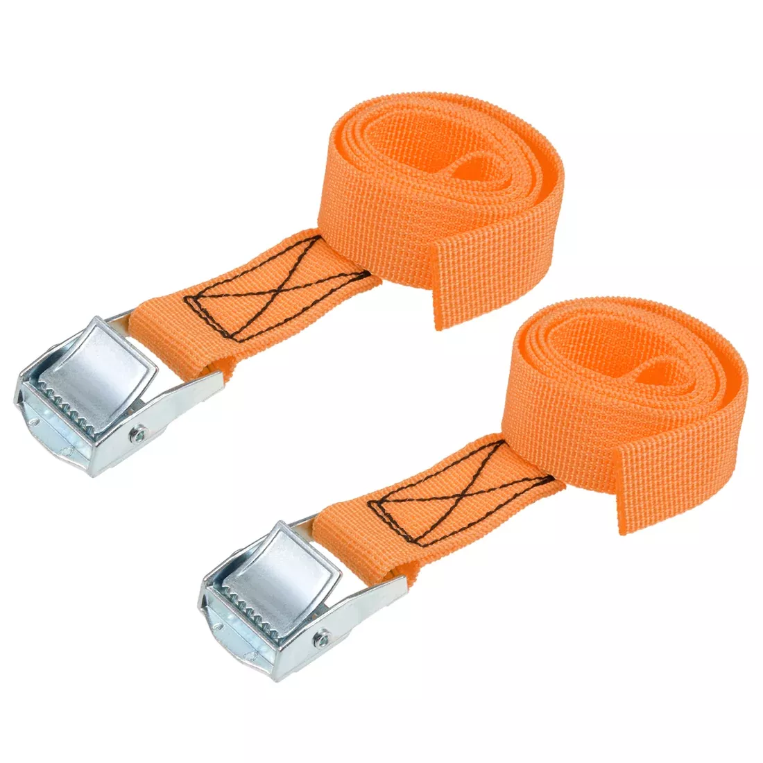 0.8M x 25mm Lashing Strap Cargo Tie Down Straps w Cam Lock Buckle 250Kg Work Load, Orange, 4 Pcs