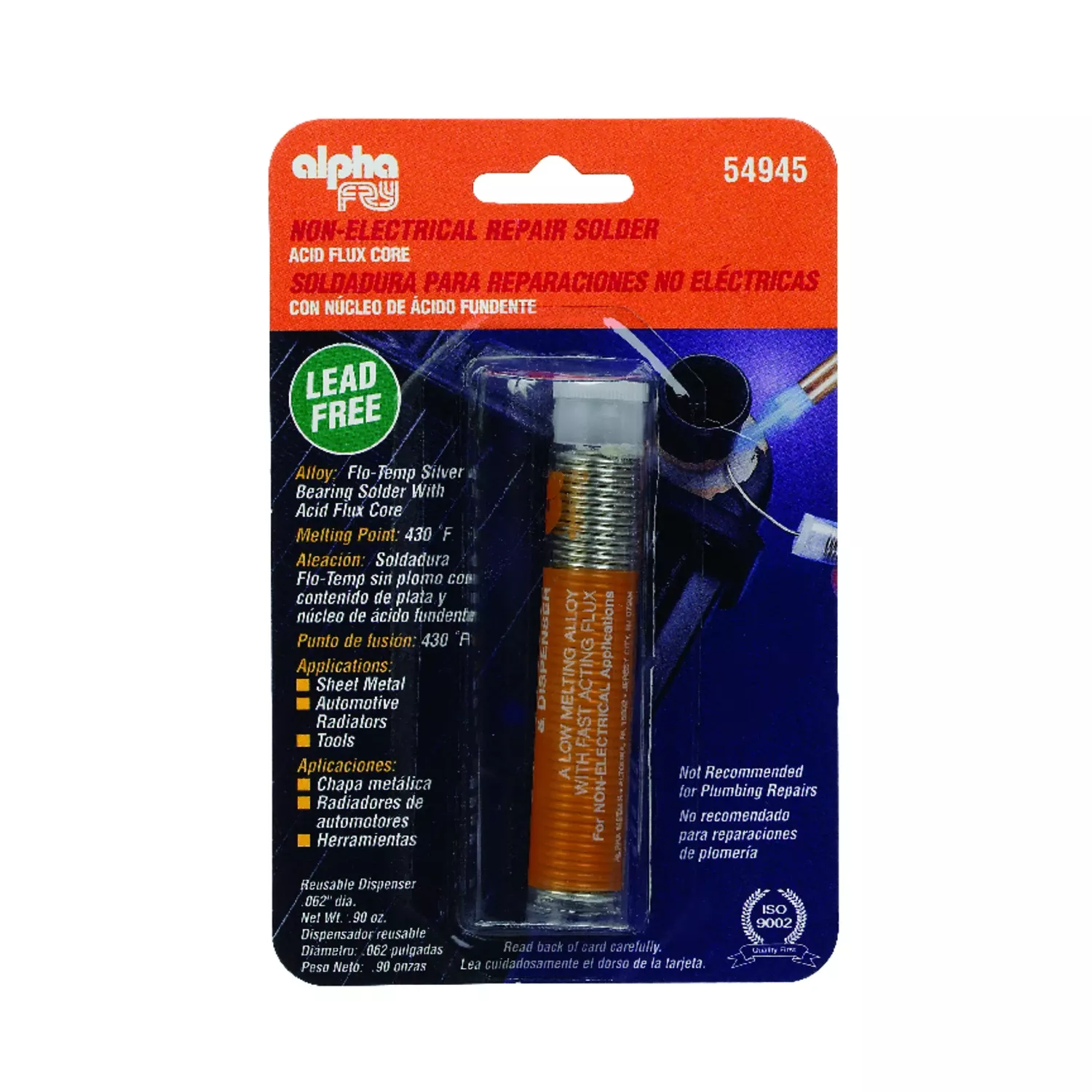 0.9 Oz Lead-free Flux Core Solder 0.062 In. Diameter Silver-bearing Alloy