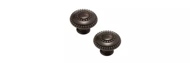 085-03-0314 1 3/8" Double Beaded Cabinet Drawer Knob Venetian Bronze Pack of 2