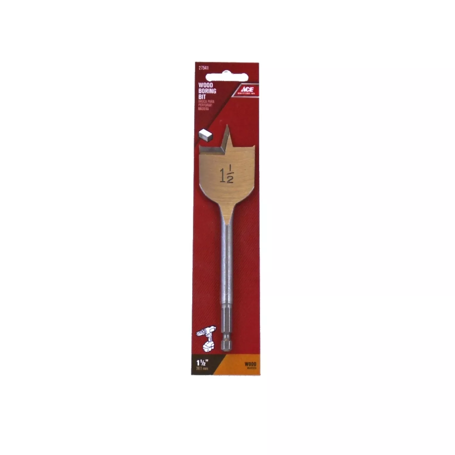 1-1/2 In. Diameter X 6 In. Length Steel Wood Boring Bit With Quick-change Hex Shank