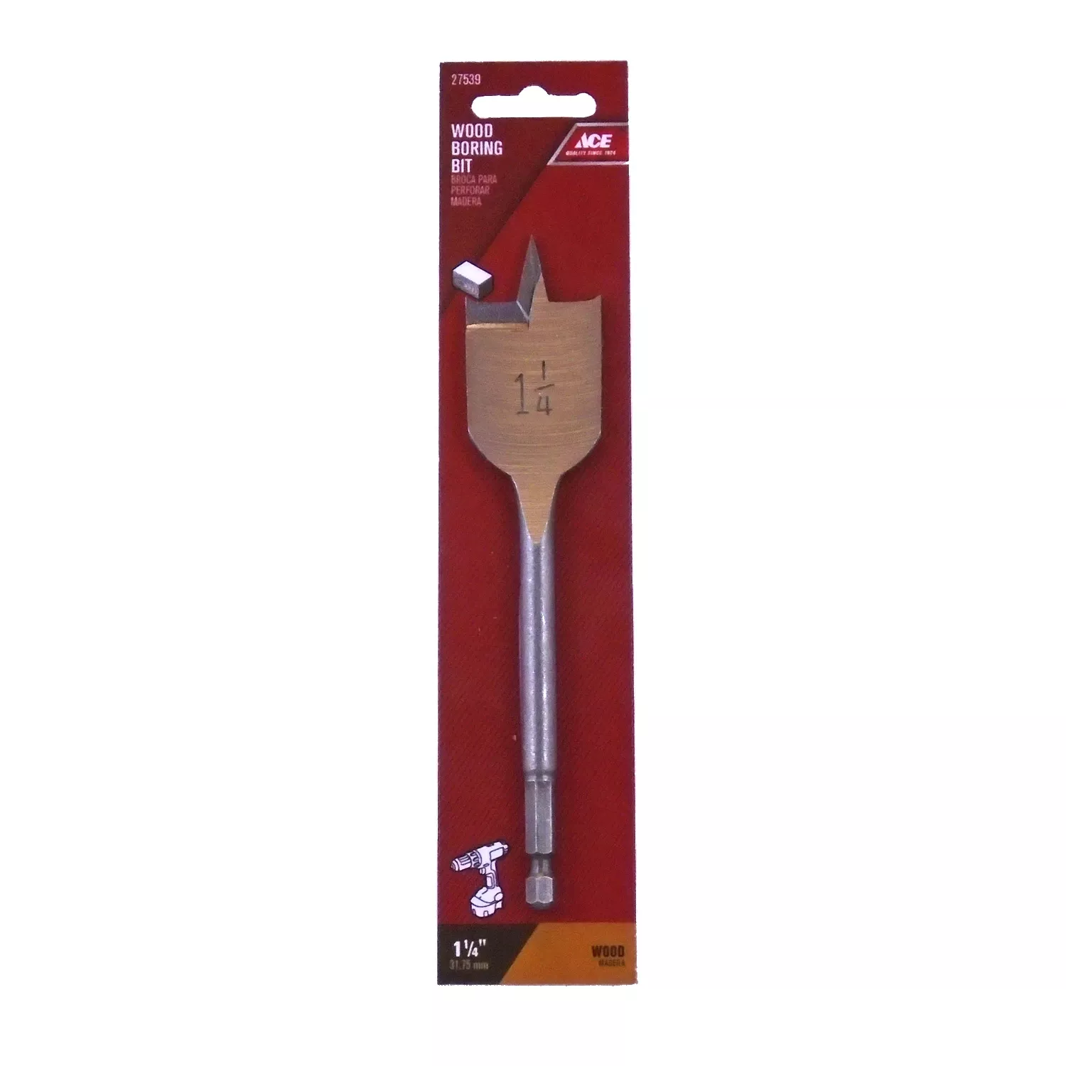 1-1/4 In. Dia. X 6 In. L Steel Wood Boring Bit With Quick-change Hex Shank