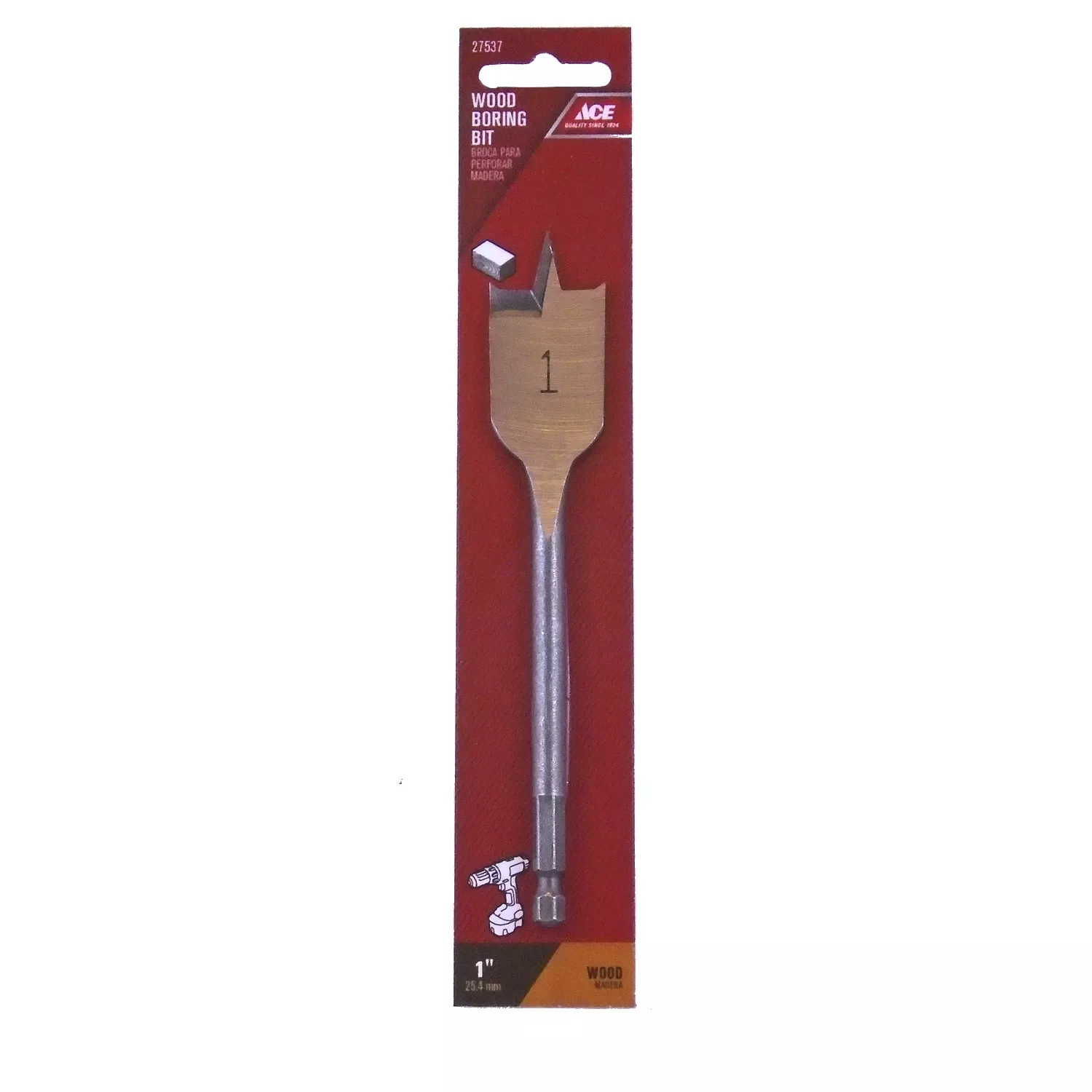 1 In. Diameter X 6 In. Length Steel Wood Boring Bit With Quick-change Hex Shank