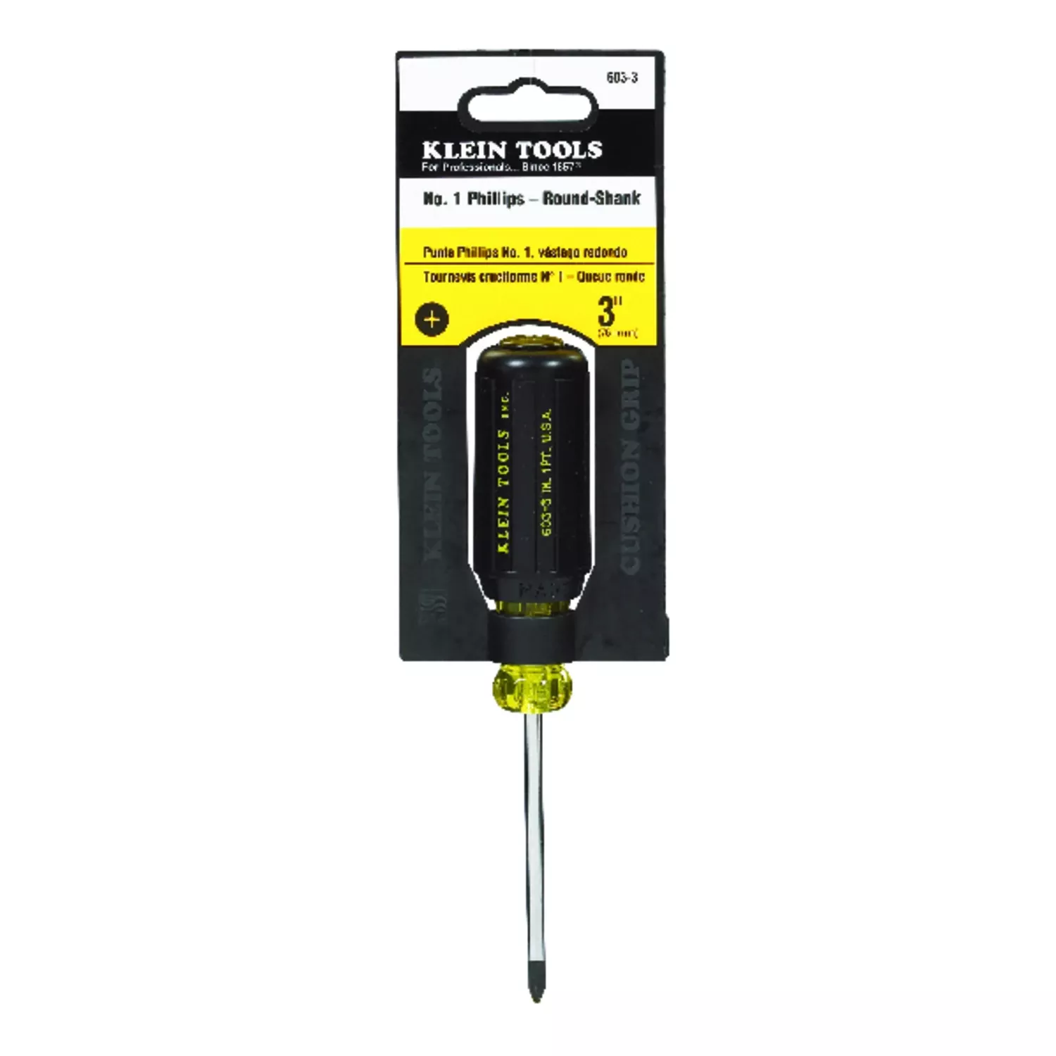 #1 Phillips Screwdriver, Cushion-Grip, 3 X 6-3/4 In.