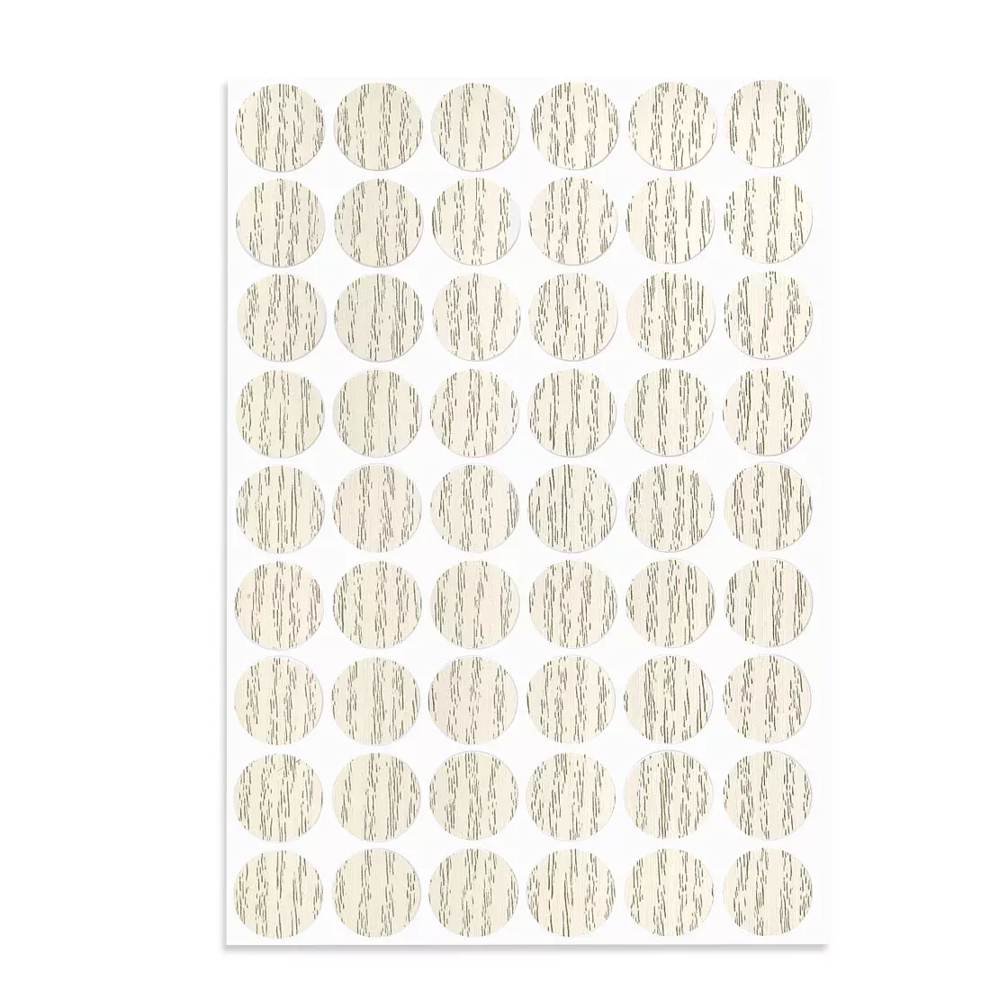 1-Sheet Self-adhesive Screw Covers Caps Sticker 21mm 54 in 1 Light Oak