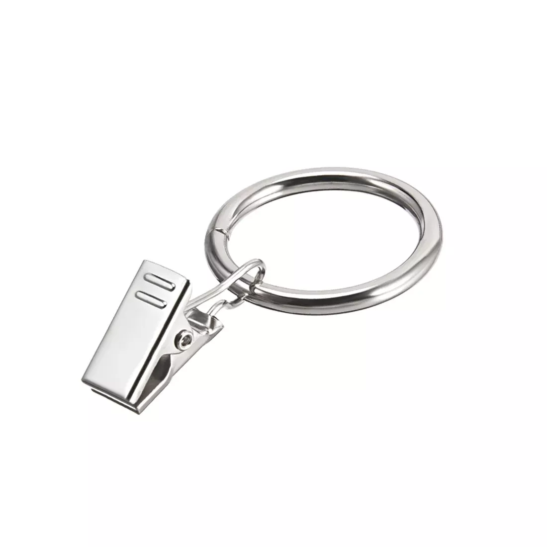 Curtain Clip Rings with Hooks Metal 1.4 Inch Inner Dia 3.5mm Thickness Drapery Ring for Window Curtain Rods Silver Tone 16 Pcs