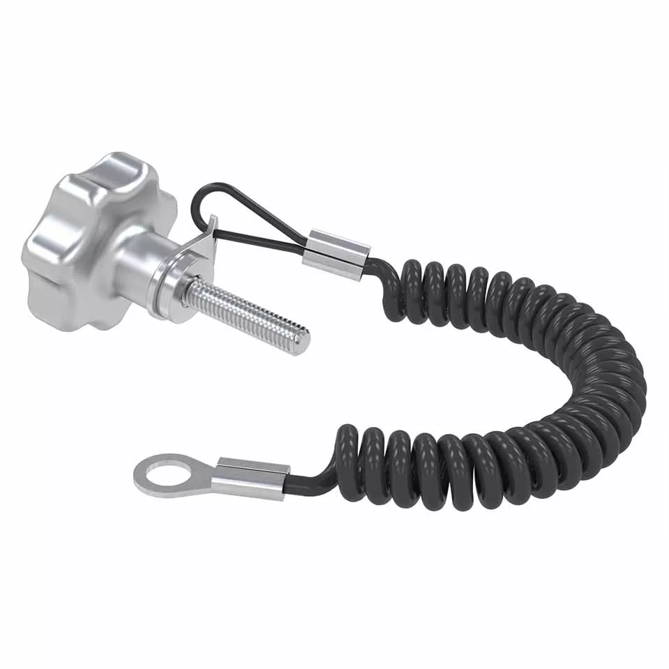 Lobed Hand Screw - Stainless Steel Matt with Spring Lanyard (8321-4120820M4C)