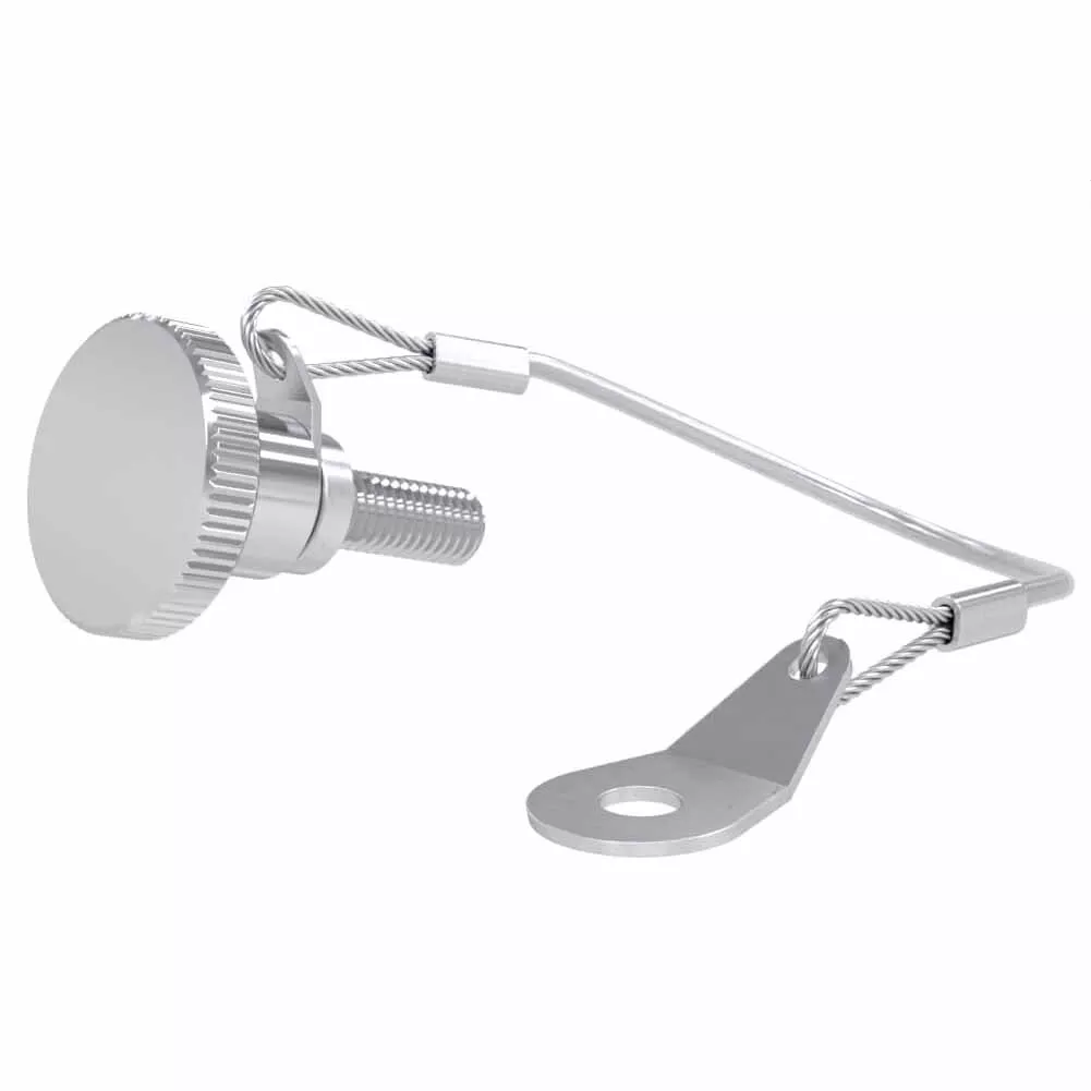 M6x10mm Thread x 25 316 Stainless thumb screw with 328.5mm lanyard
