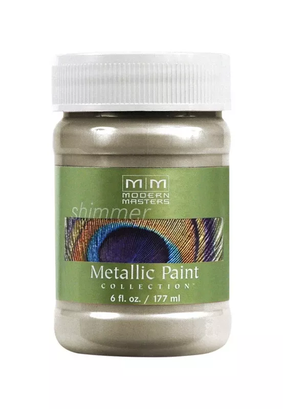 Shimmer Satin Champagne Water-based Metallic Paint 6 Oz - Versatile Finish