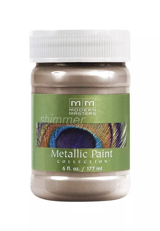 Shimmer Satin Warm Silver Water-based Metallic Paint 6 Oz