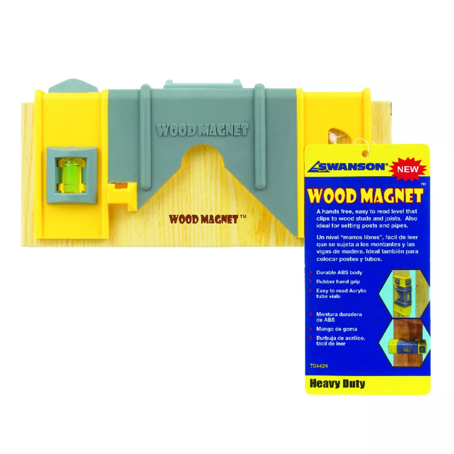 Wood Magnet 8 In. Abs Magnetic Joist Level With 3 Vials