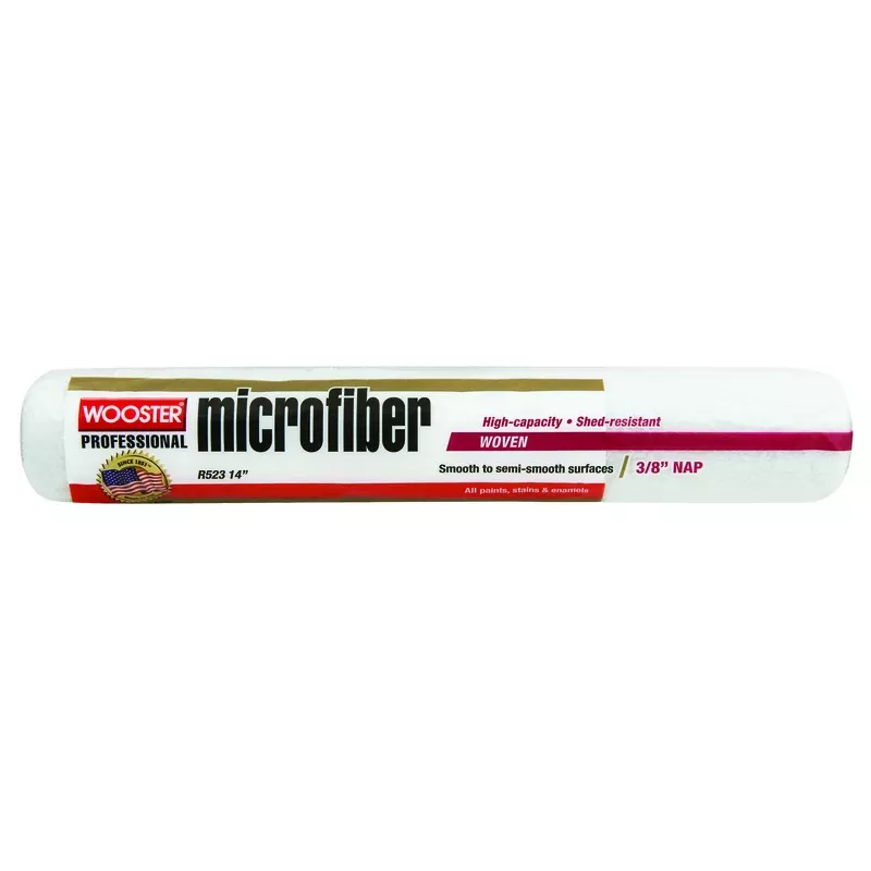 Wooster Microfiber 14 In. W X 3/8 In. Regular Paint Roller Cover 1 Pk