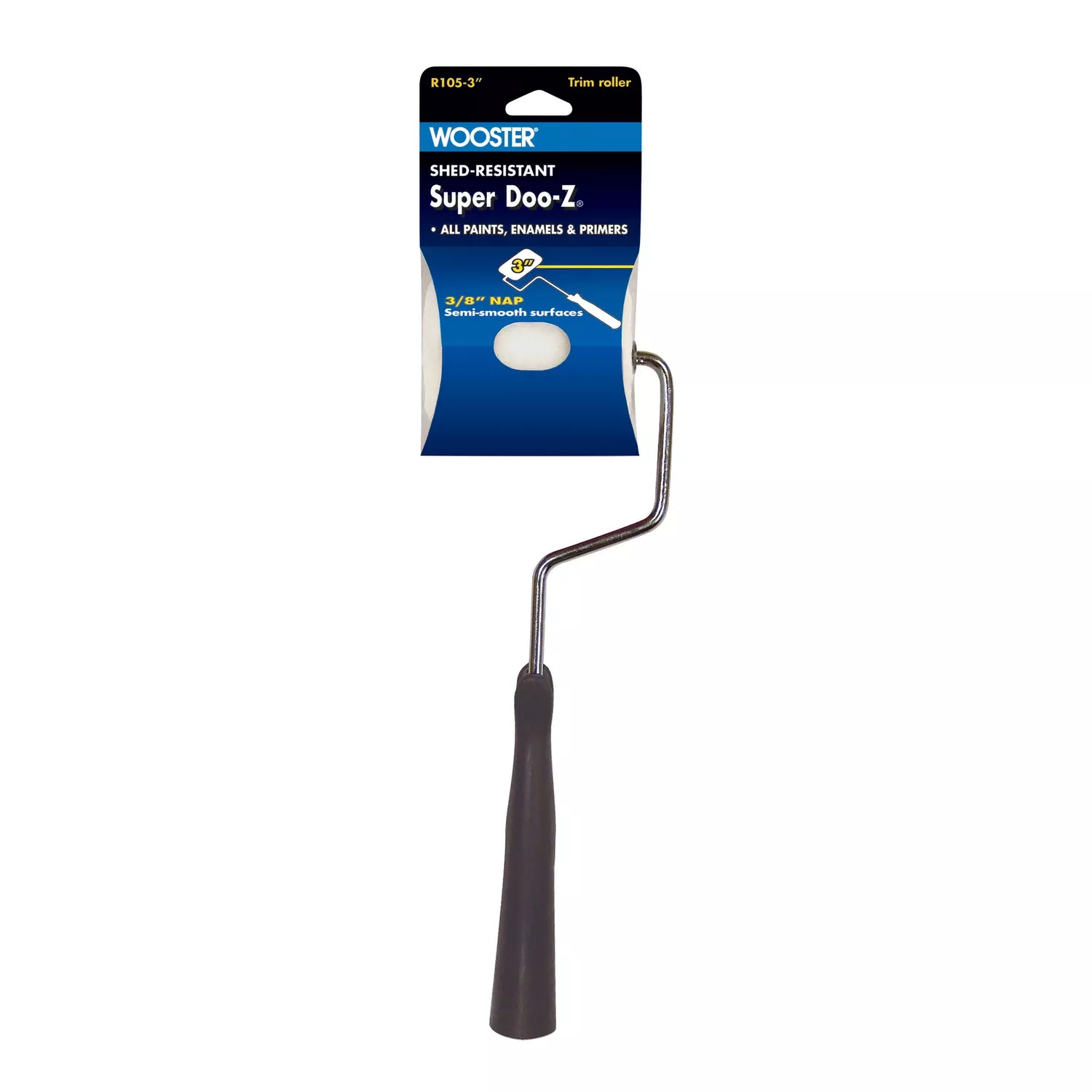 Wooster Super Doo-Z 3 In. W Trim Paint Roller Frame And Cover Threaded End