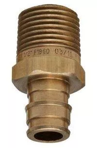 WPMA0012-NL Everflow 1/2" F1960 X 1/2" MIP Adapter Brass