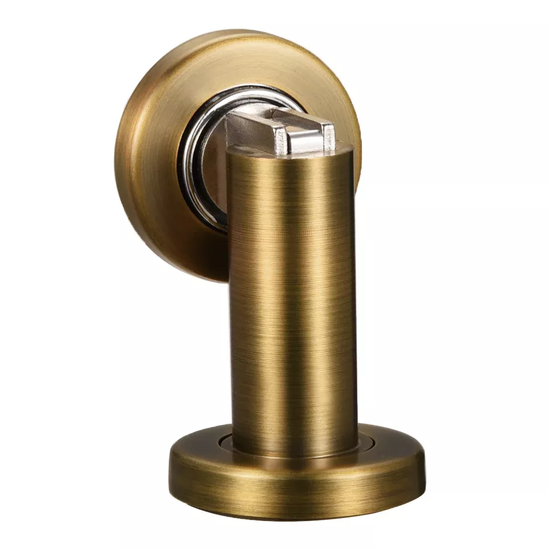 Zinc Alloy Door Magnetic Catch Holder Stopper Doorstop Brushed Floor Mount, Dark Brass Tone