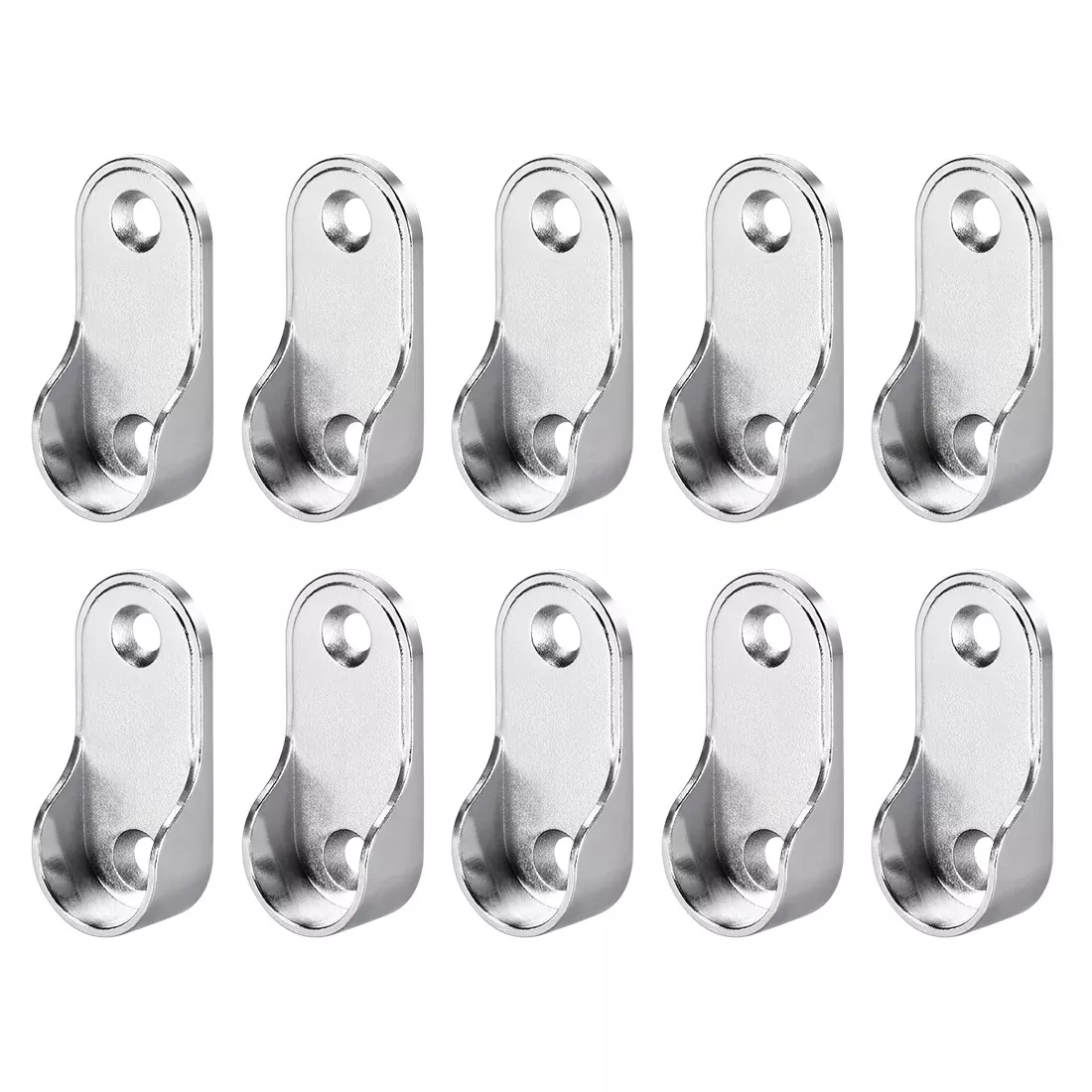 Zinc Alloy Oval Closet Rod End Supports, Fit Rod Dia 19mm 10 PCS - Wardrobe Rod Flange Bracket Support