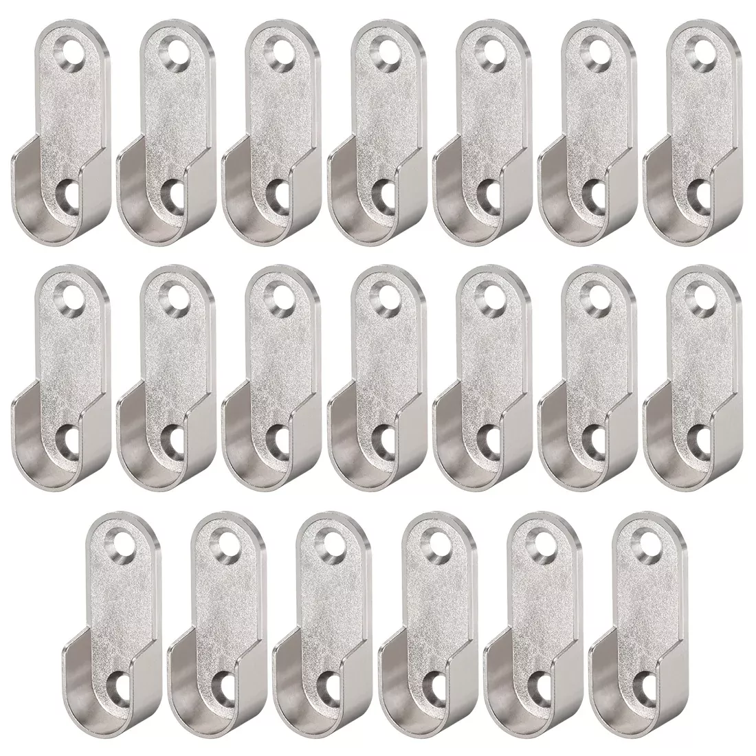 Zinc Alloy Oval Closet Rod End Supports, Wardrobe Rod Flange Bracket Support Fit Rod Dia 16mm 4 PCS