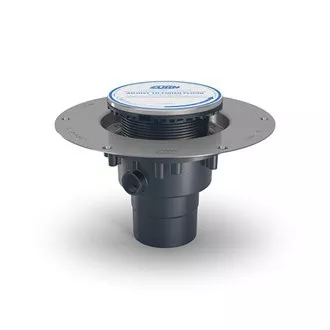 Zurn FD2-PV2 PVC Drain with 5" Nickel Bronze Head , SS Deck Plate and 2" x 3" Outlet