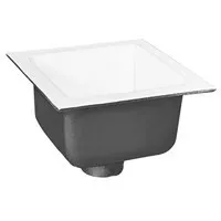 Zurn FD2375-NH3-H 12" x 12" Acid Resisting Enamel Coated Floor Sink with 3" No-Hub Connection and 6" Sump Depth